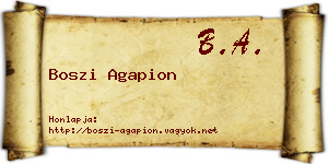 Boszi Agapion névjegykártya